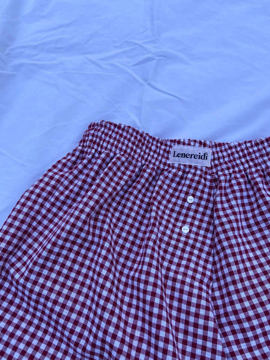 Boxer Rebecca - Vichy Burgundy